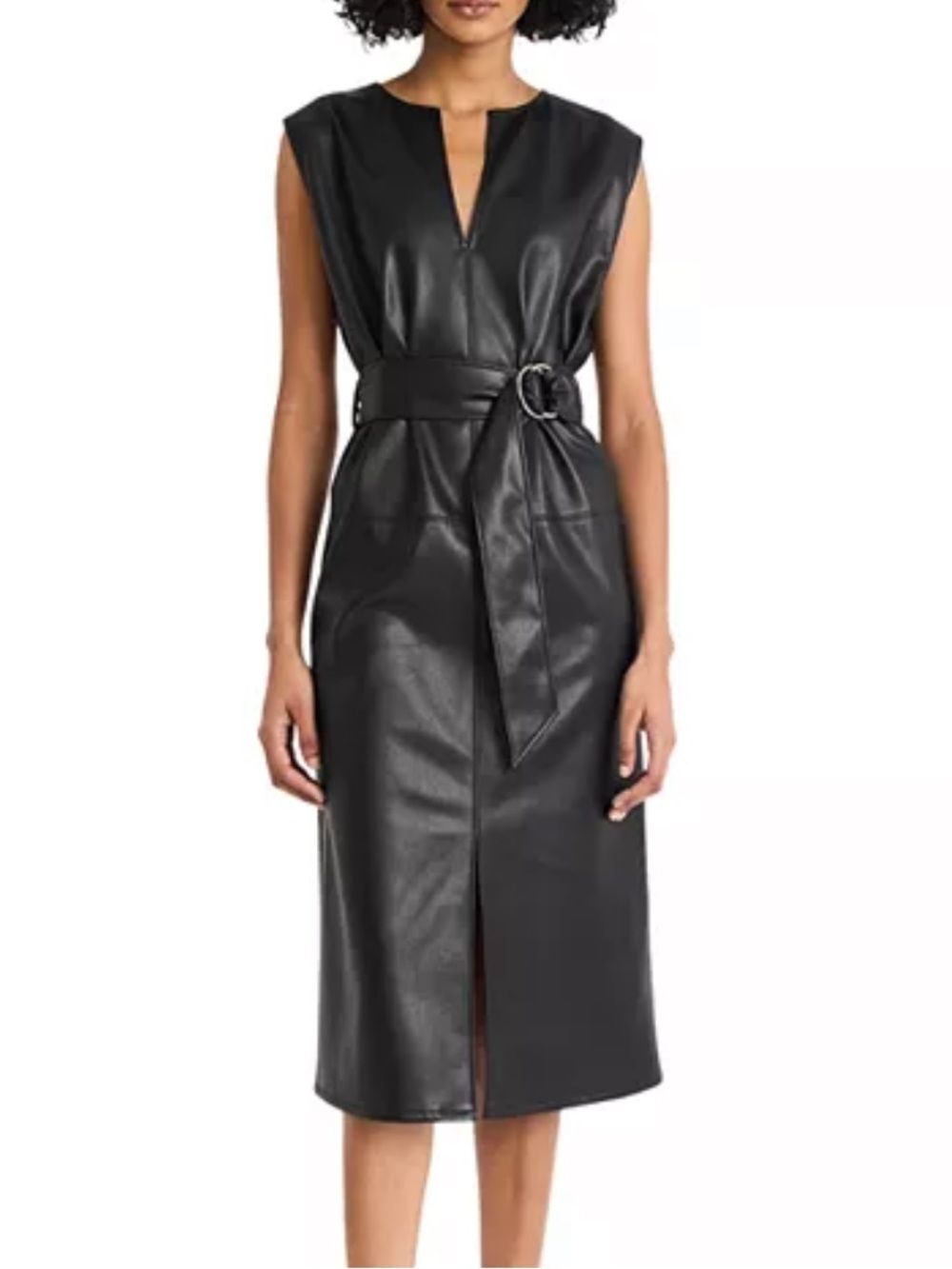 Luxely - Faux Leather Midi Dress